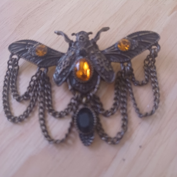 ANTIQUE SCARAB BEETLE PENDANT WITH JEWELS - Picture 4 of 5